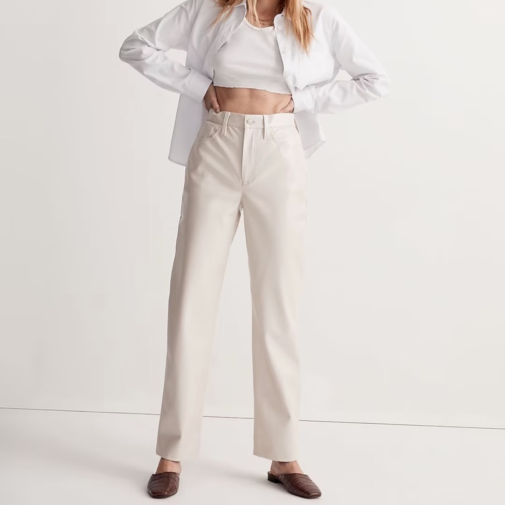 NWT Madewell Perfect Vintage Straight Pant: Faux Leather Edition
